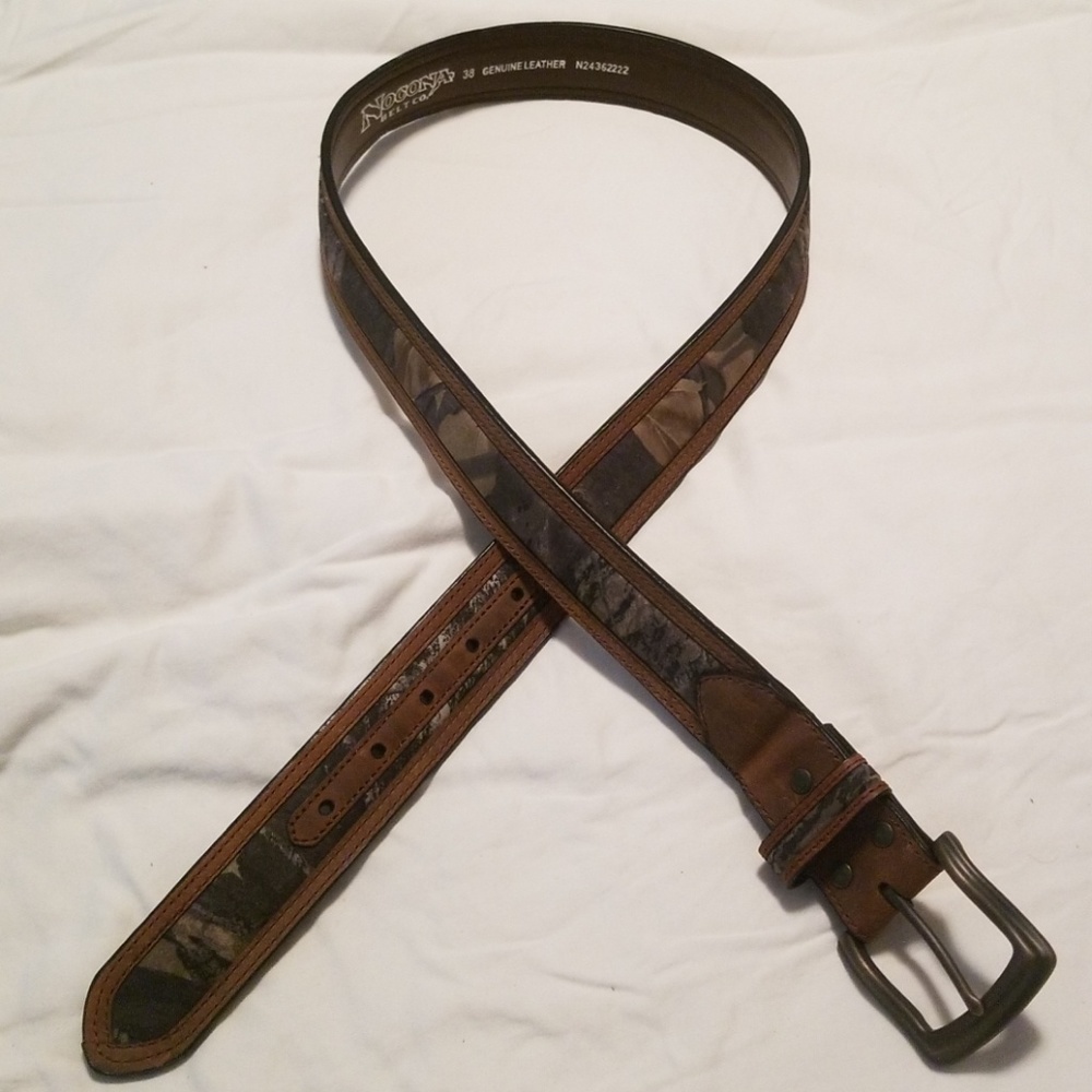 Nocona Belt Co Brown &Camo Leather belt sz 38